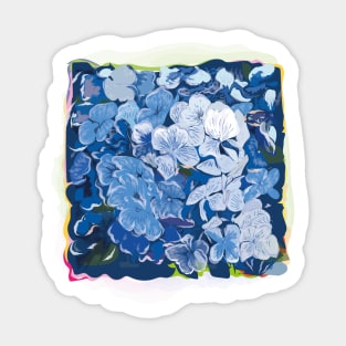 Blue hydrangea flowers. Sticker